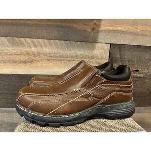 Vintage 90s GBX size 12 Men's Lamar Brown Leather Chunky Oxford Slip On Shoes